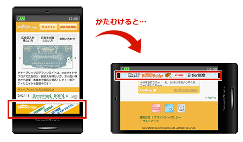 スマホへのアフィリエイトバナー掲載イメージ(縦)