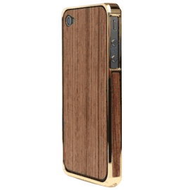 スマートフォンアクセサリー：PATCHWORKS Alloy X Wood Bumper for iPhone 4/4S - 24K×Teak（24金×チーク）